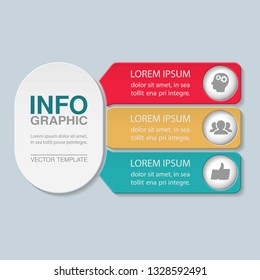 Vector infographic template for vertical diagram, graph, presentation, chart, business concept with 3 options.