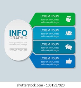 Vector infographic template for vertical diagram, graph, presentation, chart, business concept with 4 options.