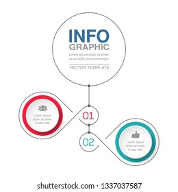 Vector infographic template for vertical diagram, graph, presentation, chart, business concept with 2 options.