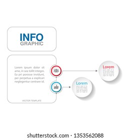 Vector infographic template for vertical diagram, graph, presentation, chart, business concept with 2 options.
