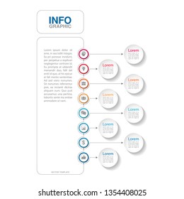 Vector infographic template for vertical diagram, graph, presentation, chart, business concept with 8 options.