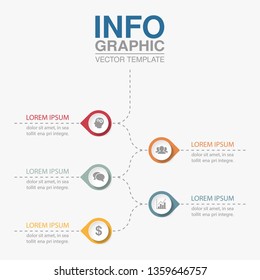 Vector infographic template for  vertical diagram, graph, presentation, chart, business concept with 5 options.
