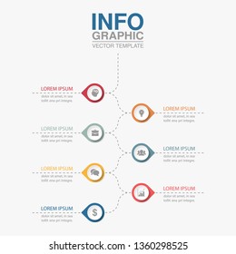 Vector infographic template for  vertical diagram, graph, presentation, chart, business concept with 7 options.