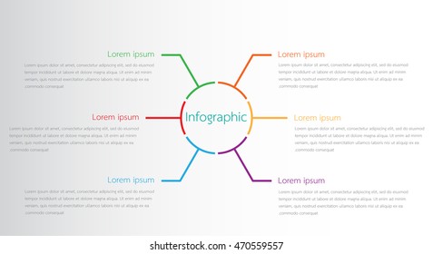 Vector infographic templates for detailed reports from the various process steps.There are 6 steps.