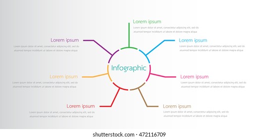 Vector infographic templates for detailed reports from the various process steps.There are 7 steps.