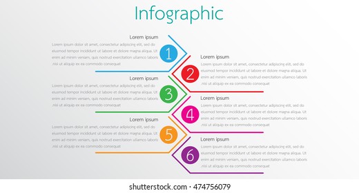 Vector Infographic Templates For Detailed Reports From The Various Process Steps.There Are 6 Steps.