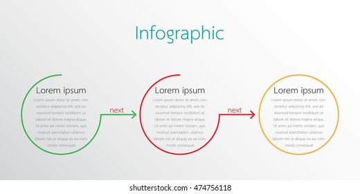 Vector infographic templates for detailed reports from the various process steps.There are 3 steps.