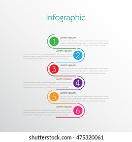 Vector Infographic Templates For Detailed Reports From The Various Process Steps.There Are 6 Steps.