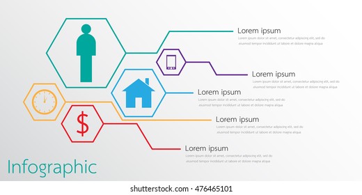 Vector infographic templates for detailed reports from the various process steps.