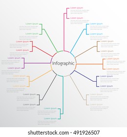 Vector infographic templates for detailed reports from the various process steps.