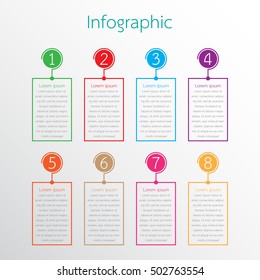 Vector infographic templates for detailed reports from the various process steps.