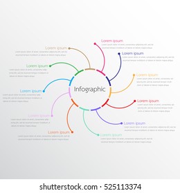 Vector infographic templates for detailed reports from the various process steps.