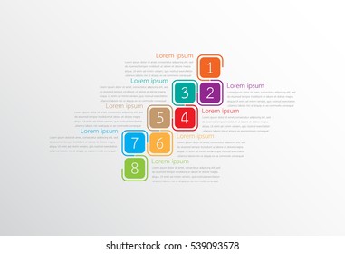 Vector infographic templates for detailed reports from the various process steps.