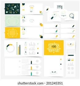 Plantillas de infografía de Vector con Elementos dibujados a mano