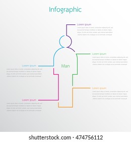 Vector infographic templates for reporting details. The male