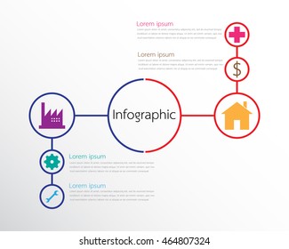 Vector infographic templates for reports in detail.