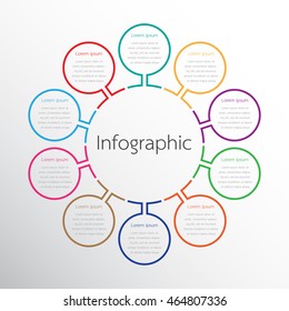 Vector infographic templates for reports in detail.