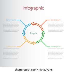 Vector infographic templates for reports in detail of in the recycle.
