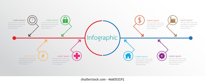 Vector infographic templates for reports in detail.