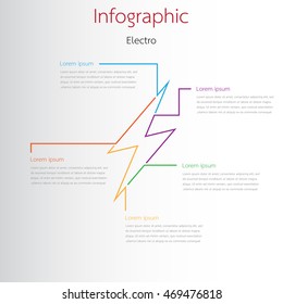 Vector infographic templates for reports in detail.of the electro.