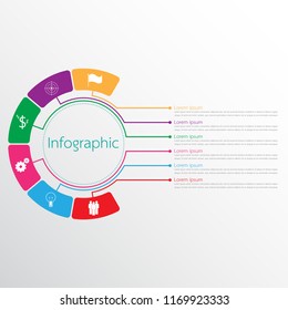 Vector infographic templates used for detailed reports. All 6 topics.