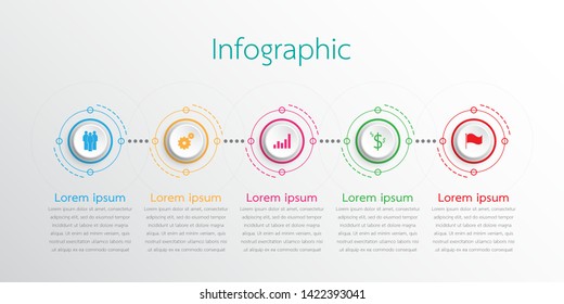 Vector infographic templates used for detailed reports. All 5 topics.