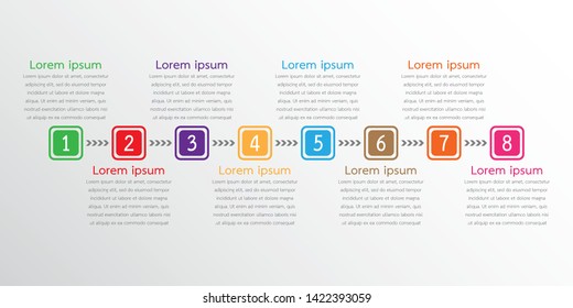 Vector infographic templates used for detailed reports. All 8 topics.