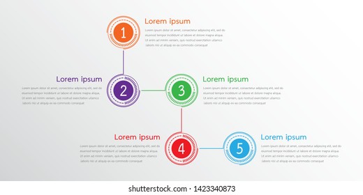 Vector Infographic Templates Used For Detailed Reports. All 5 Topics.