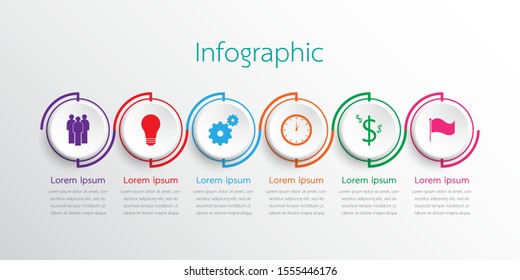 Vector infographic templates used for detailed reports. All 6 topics.