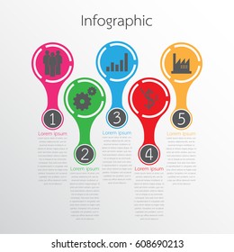 Vector infographic templates used for detailed reports. All 5 topics
