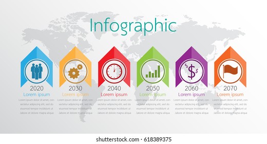 Vector infographic templates used for detailed reports. All 6 topics.