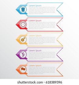 Vector infographic templates used for detailed reports. All 5 topics.