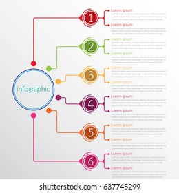 Vector Infographic Templates Used For Detailed Reports. All 6 Topics.Split Out Two More Topics.