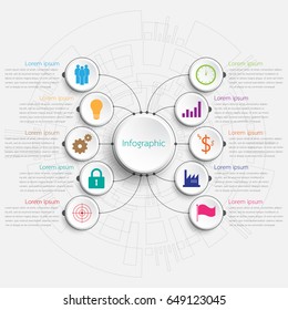 Vector Infographic Templates Used For Detailed Reports. All 10 Topics.