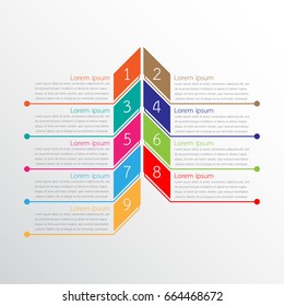 Vector infographic templates used for detailed reports. All 9 topics.