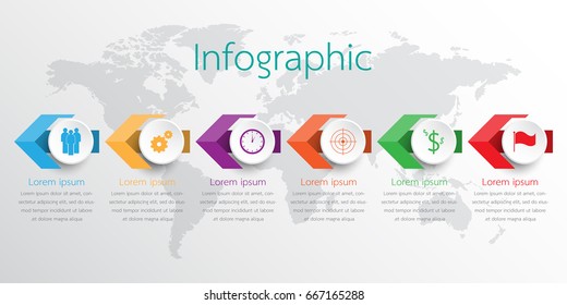 Vector infographic templates used for detailed reports. All 6 topics.
