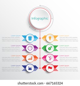 Vector infographic templates used for detailed reports. All 8 topics.