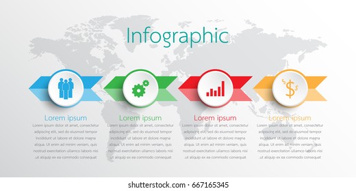 Vector infographic templates used for detailed reports. All 4 topics.