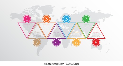 Vector infographic templates used for detailed reports. All 8 topics.