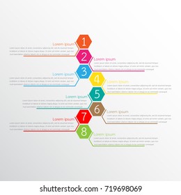 Vector infographic templates used for detailed reports. All 8 topics.