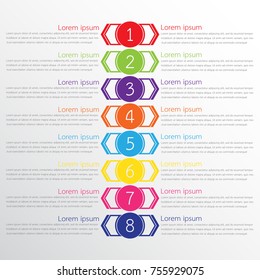 Vector infographic templates used for detailed reports. All 8 topics.