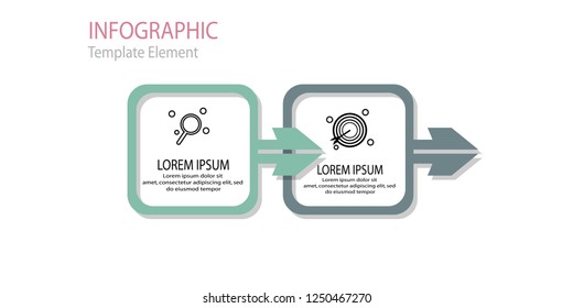 	
Vector Infographic thin line arrow design with icons template