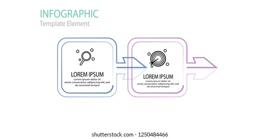Vector Infographic thin line arrow design with icons template