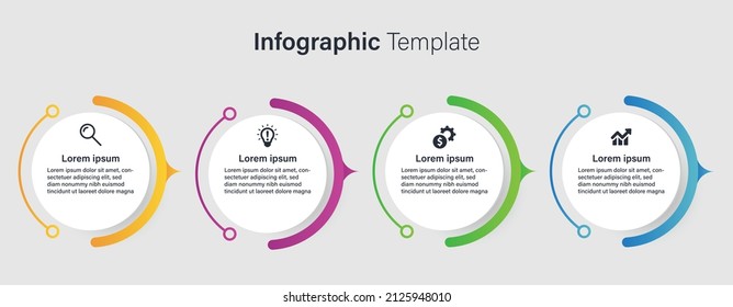 Vector infographic thin line circuler design label with icons Template.Inforgraphic Template. Business concept with 4 steps. EPS 10 vector design illustration new modern mock up for infographic design