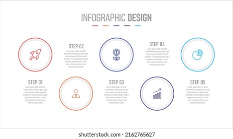 Vector infographic thin line circuler design label with icons Template.Inforgraphic Template. Business concept with 5 steps. EPS 10 vector design illustration new modern mock up for infographic design