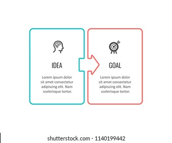 Vector Infographic thin line design with icons and 2 options or steps. Infographics for business concept. Can be used for presentations banner, workflow layout, process diagram, flow chart, info graph