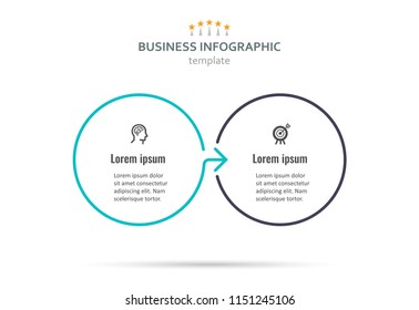 Vector Infographic thin line design with icons and 2 options or steps. Infographics for business concept. Can be used for presentations banner, workflow layout, process diagram, flow chart, info graph