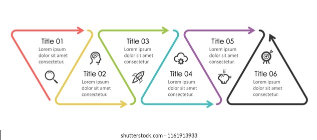 Vector Infographic thin line design with icons and 6 options or steps. Infographics for business concept. Can be used for presentations banner, workflow layout, process diagram, flow chart, info graph