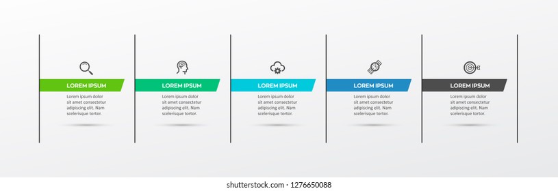 Vector Infographic thin line design with icons and 5 options or steps. Infographics for business concept. Can be used for presentations banner, workflow layout, process diagram, flow chart, info graph