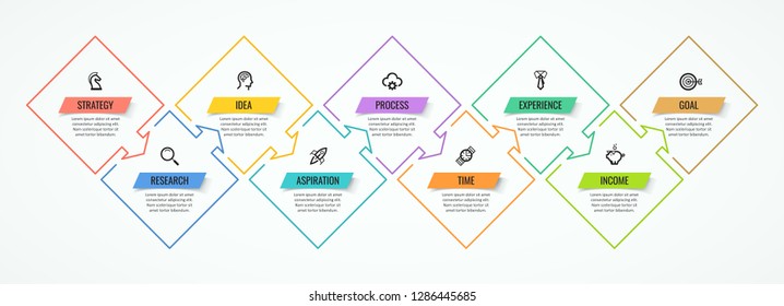 Vector Infographic thin line design with icons and 9 options or steps. Infographics for business concept. Can be used for presentations banner, workflow layout, process diagram, flow chart, info graph